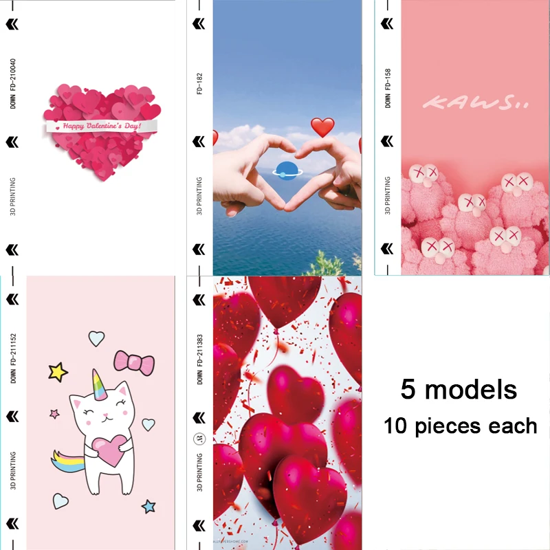 50Pcs Protective Hydrogel Sheet Design Love Series Back Film For  Phone Rear Gl  - £72.66 GBP