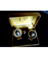 VTG. TALLY HI LG. CUFF LINKS W/TIE TACK GOLD &amp; GREEN COLORS ROMAN SOLDIE... - $11.20 CAD