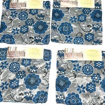 New Chenille Blue Chair Cushion Pillow Covers 18&quot; American Linen Lot Of 4 Boho - £29.57 GBP