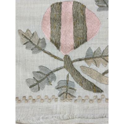 19th Century ANTIQUE OTTOMAN TURKISH Metallic HAND EMBROIDERY ON LINEN  Item image 2