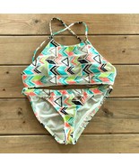 Body Glove Strappy Halter Bikini Set Beige Aztec Tribal Swim Womens Medium Large - $29.69