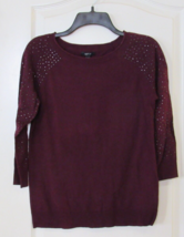 Apt. 9 Embellished Raglan Sleeve Pullover Sweater Burgandy XS NWT MSPR$50 - $345.76 MXN