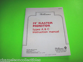 1983 WILLIAMS 19&quot; RASTER MONITOR TYPES A &amp; C ORIGINAL VIDEO Service MANUAL - $14.73