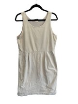 Vintage 90s Y2K Cotton 2 Wear USA Womens Dress Midi Gray White Check Sz L - £15.17 GBP