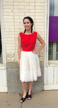 Red White Party Dress Cocktail Vintage 1960s 60s XS - £44.58 GBP