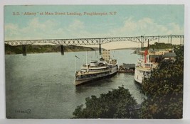Poughkeepsie New York  SS ALBANY at Main Str Landing 1908 to Dover Postcard T10 - £3.91 GBP