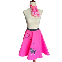 Sock Hop Poodle Skirt Girls Youth Child Circle Skirt Size Small Pink Black 50s - £15.64 GBP