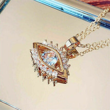 Evil Eye Engagement Pendant With Chain 2Ct Cubic Zirconia14K Yellow Gold Plated - £95.69 GBP