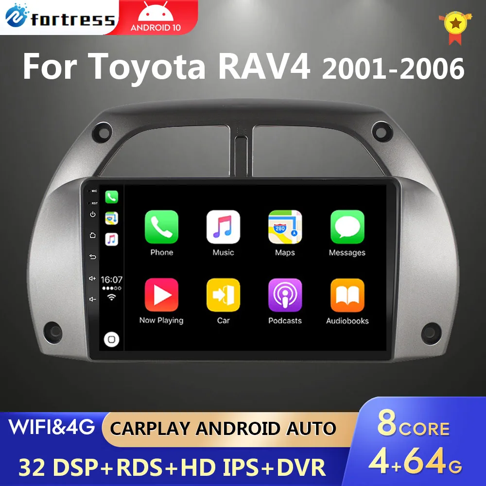 4G+64G CarPlay 2din Android AutoRadio GPS Multimedia Player for Toyota RAV4 Rav - £109.21 GBP+