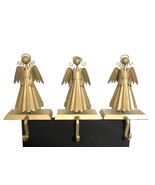 SET OF 3 PIER ONE Angel Christmas Stocking Holder Hangers Brass Copper Gold - €63,14 EUR