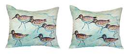 Pair of Betsy Drake Sandpipers No Cord Pillows 18 Inch X 18 Inch - £63.30 GBP