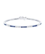 Authentic Crislu 2 mm Round Sapphire Tennis Bracelet in Platinum - £167.77 GBP
