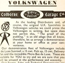 1954 Colborne &amp; Sons Ltd Volkswagen Dealer Advertisement Automobilia E89G1 - $366.03 MXN