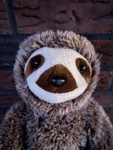 Stuffed Sloth Soft Plush Toy 12&quot; x 22&quot; Hook &amp; Loop Feet Arms Wrap Around Animal - £13.40 GBP