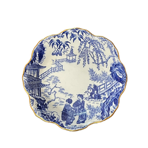 Royal Brown Derby England Blue White Saucer Bowl 4.5&quot; Gold Edge Chinese Pattern - £18.98 GBP