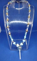 Blue Heart and Lollipop Themed Necklace - £4.37 GBP