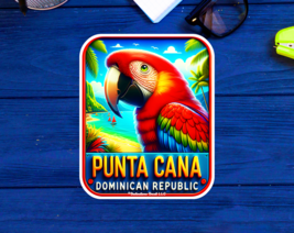 Punta Cana Sticker Decal Vinyl Tropical 2.9&quot; X 3.5&quot; Macaw Dominican Republic - $5.24