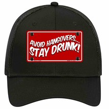Avoid Hangovers Novelty Black Mesh License Plate Hat - £23.14 GBP