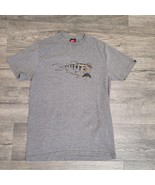 Vintage Quicksilver Sombrero Mustache Tiger Striped Fish Gray Tshirt Siz... - $14.84