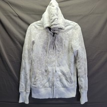 American Eagle Womens S White Eagle Fleece Full Zip Jacket Hooded - £16.63 GBP
