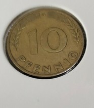 1950 D Germany 10 Pfennig Coin - Bundesrepublik Deutschland - $1.97