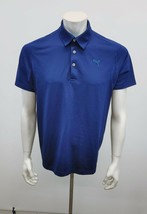 Puma Men&#39;s Polyester Polo Shirt Size Medium Blue Short Sleeve  Cool Cell - £8.69 GBP