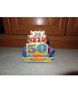 Hallmark Wonderfolds 50th BIRTHDAY Pop-Up Card w/Light &amp; Sound - £3.85 GBP