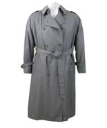 London Towne Belted Double Breasted Trench Coat Size 10 Petite Gray Zip ... - £21.66 GBP