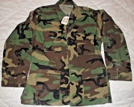 Genuine US Army BDU Woodland Camo Shirt Ripstop Jacket Pocket Size XS-Short NWOT - £20.97 GBP