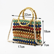 Colorful beads woven bag color hand  shoulder bag straw Crossbody bag  women hig - £36.39 GBP