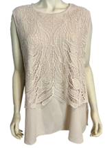 Nic + Zoe Pink Pearl Lace Overlay Sleeveless Top, Women&#39;s Size 3X, NWT - £26.49 GBP