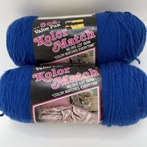 Caron Kolor Match No Dye Lot Acrylic Yarn 8 oz Worsted Weight Royal Blue... - $15.45