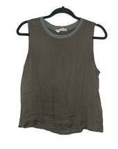 NATION LTD Los Angeles 100% Viscose Sleeveless Tank Top Olive Green Size... - £31.16 GBP