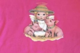 Kid&#39;s T Shirt Angel Girl and Pigs Youth Child&#39;s Children&#39;s XL Pink NWOT NEW - £7.45 GBP