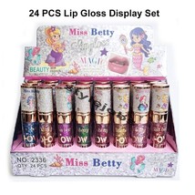 ALL 24 PCS Wholesale Bulk Display Mermaid Shine Glitter Lip Gloss Set - £24.43 GBP