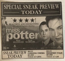 Miss Potter Movie Vintage Print Ad Renee Zellwegner Ewan McGregor Tpa4 - £4.69 GBP