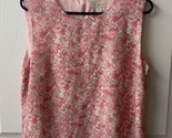 Appleseeds Womens Tank Top Lined Plus Size 14 Pink Floral Slits Side Hid... - $16.74