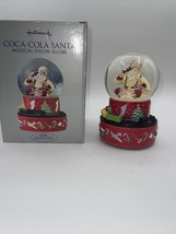 Hallmark 2001 Coca-Cola Santa Christmas Musical Snow Globe Plays Train In Box - £19.65 GBP
