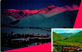 Alpenglow Night View Inset Day View Sun Valley ID Idaho UNP Chrome Postcard A9 - £6.19 GBP