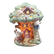 Bunny Towne Village Easter Bunny Egg Tree House Electrical Luminary Nigh... - $24.98