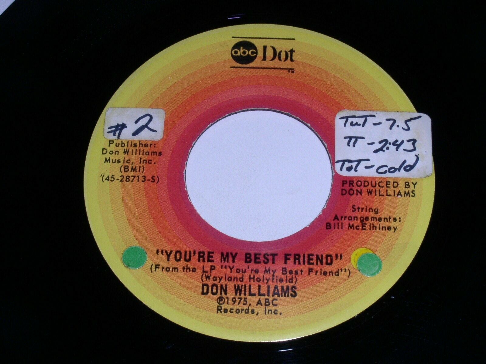 Primary image for Don Williams You're My Best Friend Where You Are 45 Rpm Record ABC Dot Label