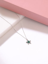 Kicky and Perky 925 Sterling Silver Malachite Minimalist Star Pendant Ne... - $51.99