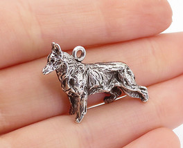 925 Sterling Silver - Vintage Petite Dark Tone Sculpted Dog Pendant - PT5258 - £37.42 GBP