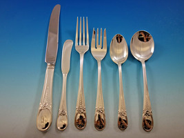 Flowered Antique by Blackinton Sterling Silver Flatware Set Service 79 pc L Mono - $4,801.50