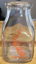 Vintage Milk Bottle HI-LAN DAIRY Square Pyro Half Pint Des Moines Iowa 913A - £15.18 GBP