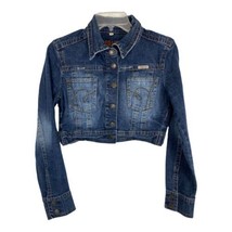 Womens Demin Jacket Size Medium Button Up Long Sleeve Blue Denim Hydraulic - £18.26 GBP