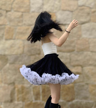 A-line BLACK Puffy Tulle Skirt Custom Plus Size Ballerina Layered Tulle Skirt image 2