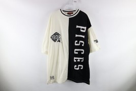NOS Vintage 90s Streetwear Mens XL Pisces Spell Out Color Block Striped T-Shirt - £38.91 GBP
