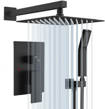 Matte Black Shower System 12 Inch Brass, Black - $208.32