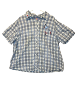 Disney Blue Button Up Shirt Eeyore Womens Size 22/24W Short Sleeve Vintage - $23.38